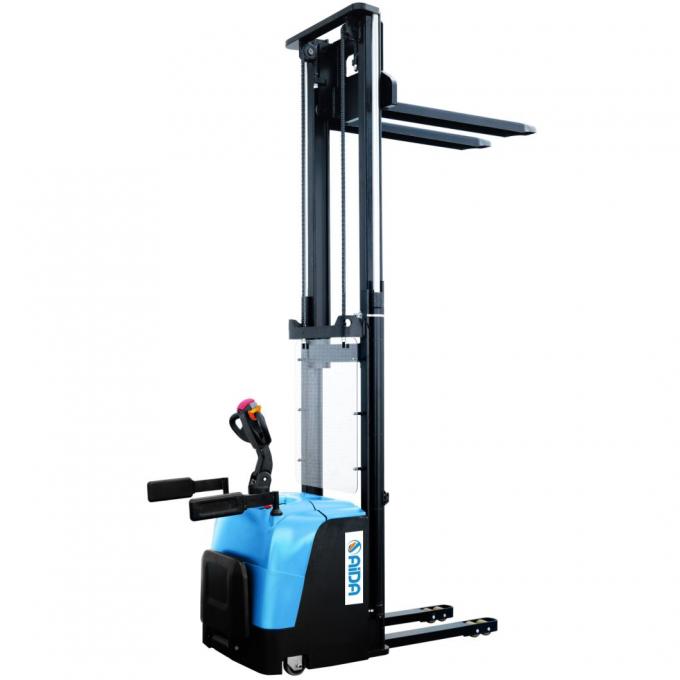 Walkie Electric Stacker forklift 3000mm Chiều cao đứng thẳng Địa điểm xe buồng điều chỉnh 2