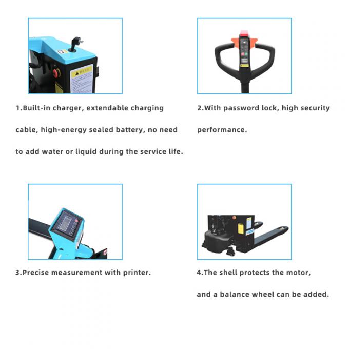 Digital Electric Pallet Jack forklift 1.5 tấn DC Motor với thang đo 1