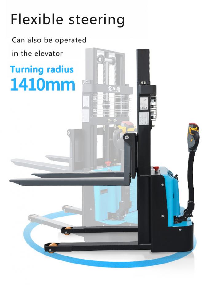 Người đi bộ đứng trên pallet stacker đầy đủ điện pallet stacker tiếp cận walkie stacker 3