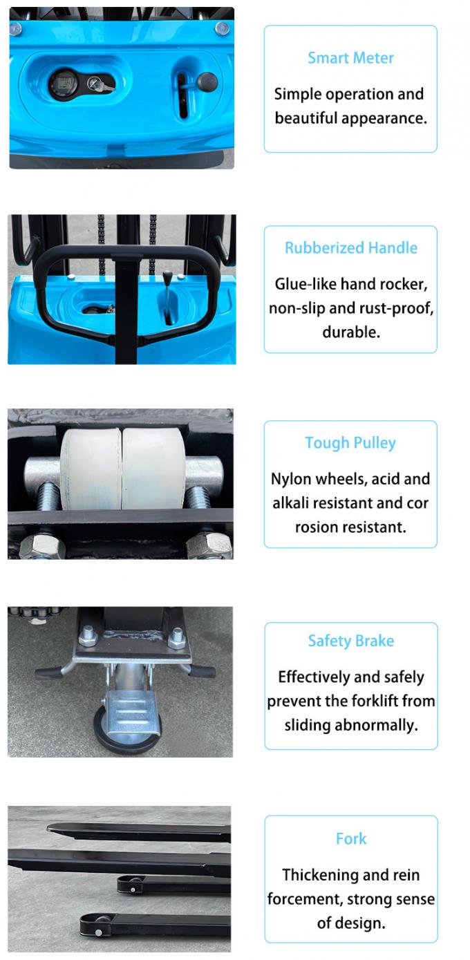 Điều khiển từ xa Semi Battery Stacker, Light Self Loading Pallet Stacker 1