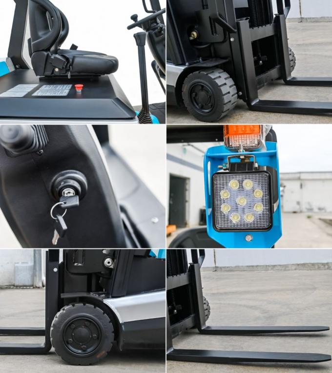 Sit Down Electric Forklift 1.5 Ton 6000mm Lift Height Logistics Distribution 4 bánh xe nâng điện 1